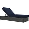 East End Imports Sojourn Outdoor Patio Chaise Lounge- Canvas Navy EEI-1862-CHC-NAV